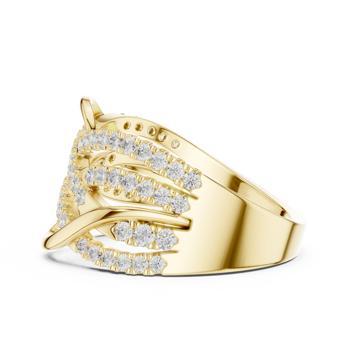 Gold Infinity Pave Round Lab Grown Diamond Seriq Ring