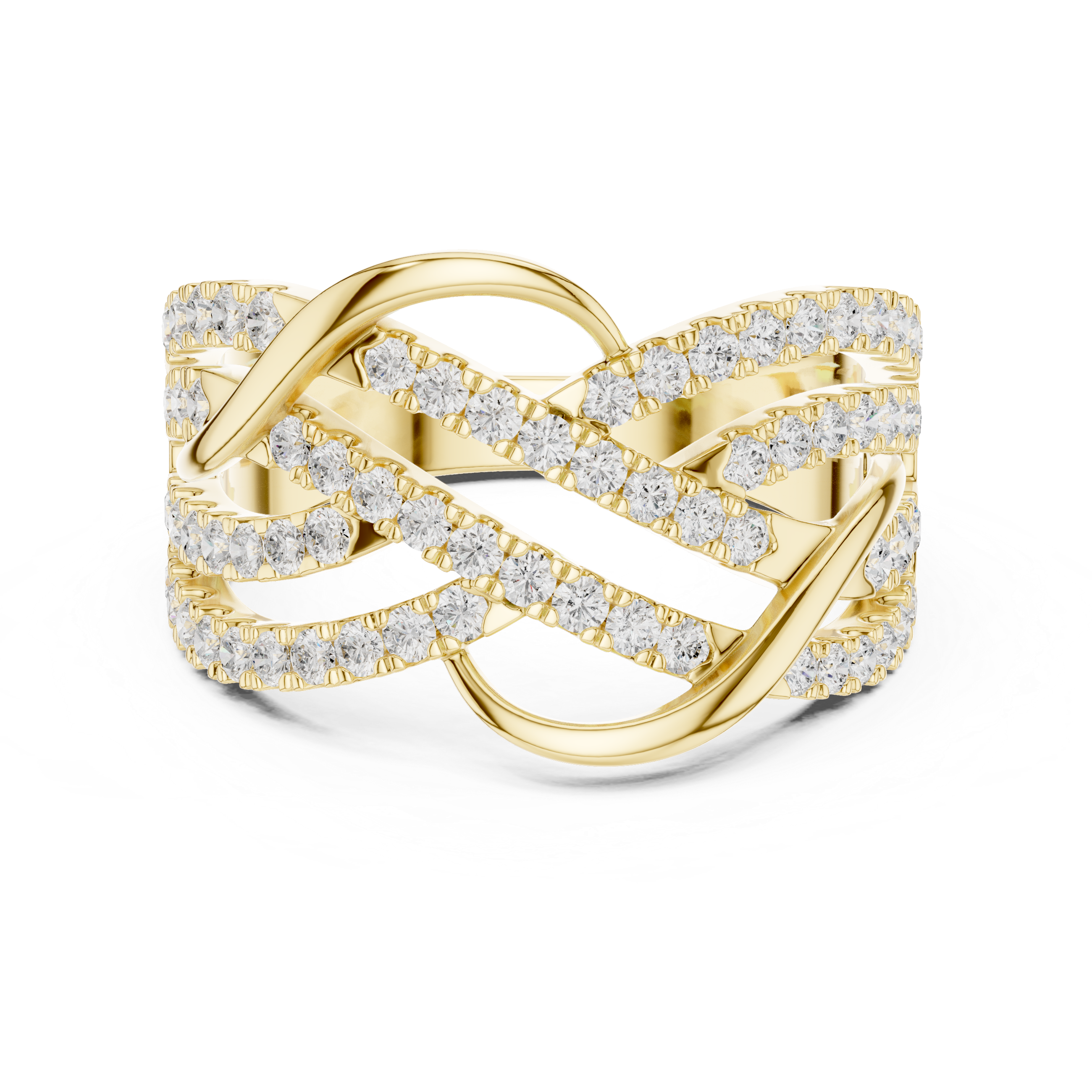 Gold Infinity Pave Round Lab Grown Diamond Seriq Ring