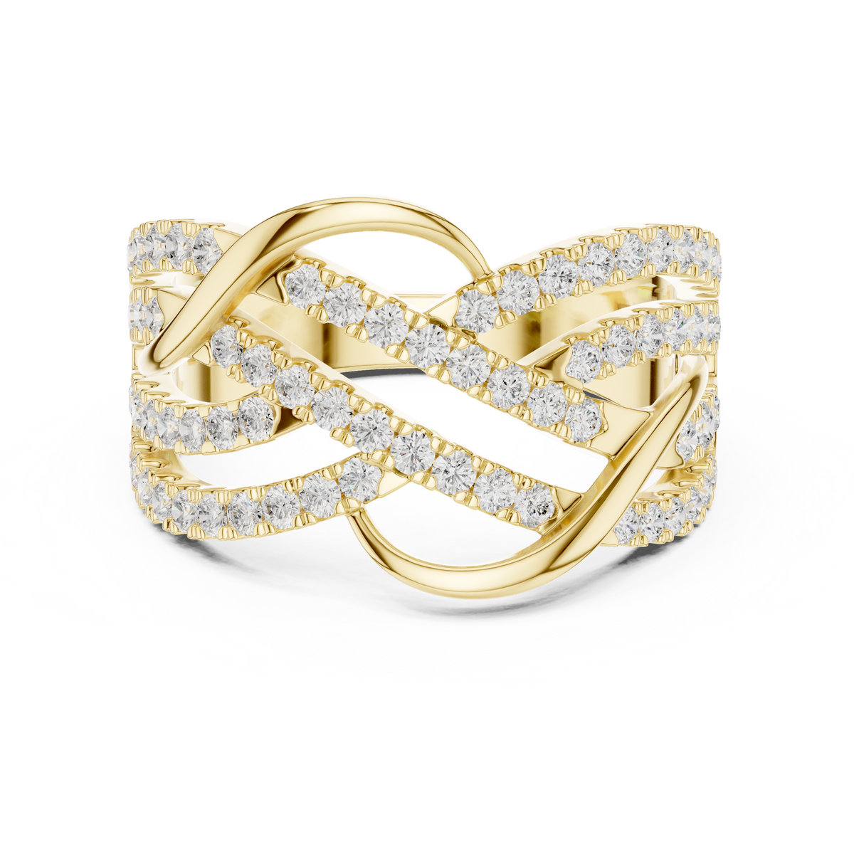 Gold Infinity Pave Round Lab Grown Diamond Seriq Ring
