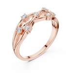 Gold Criss Cross Multi Stone Setting Round Lab Grown Diamond Elyon Ring