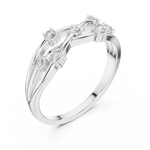 Gold Criss Cross Multi Stone Setting Round Lab Grown Diamond Elyon Ring