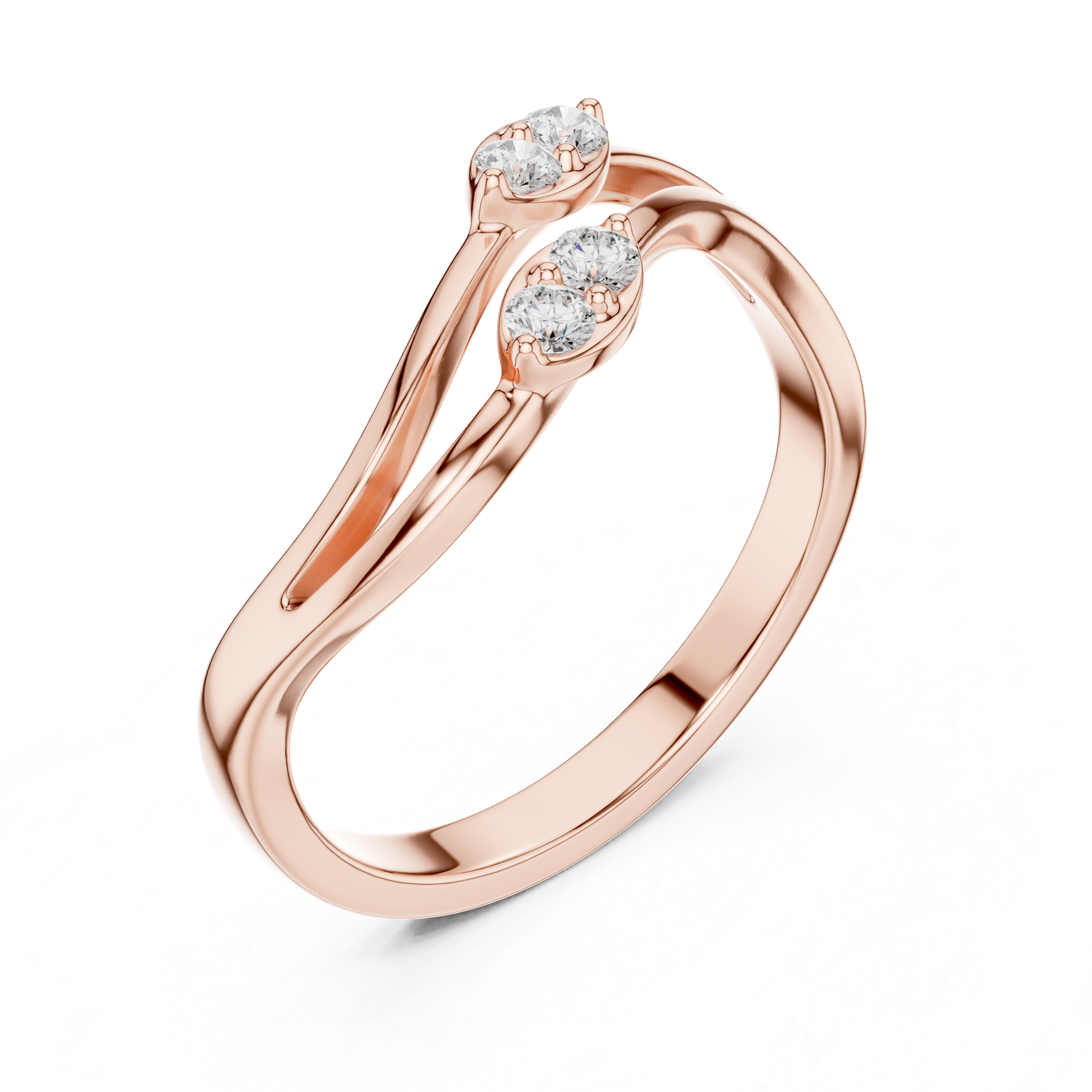 Gold Classic Band Round Lab Grown Diamond Caeli Ring
