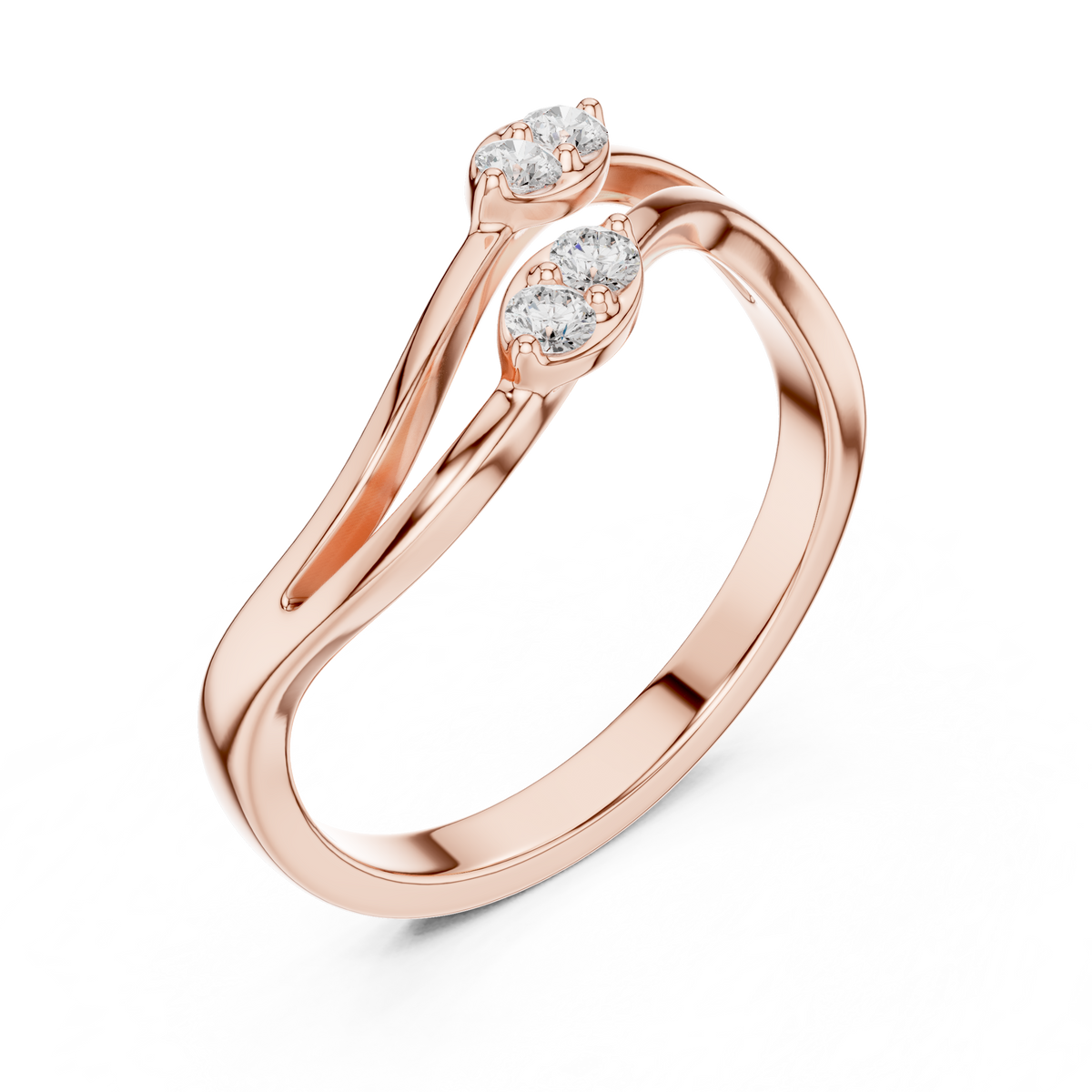 Gold Classic Band Round Lab Grown Diamond Caeli Ring
