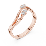 Gold Classic Band Round Lab Grown Diamond Caeli Ring