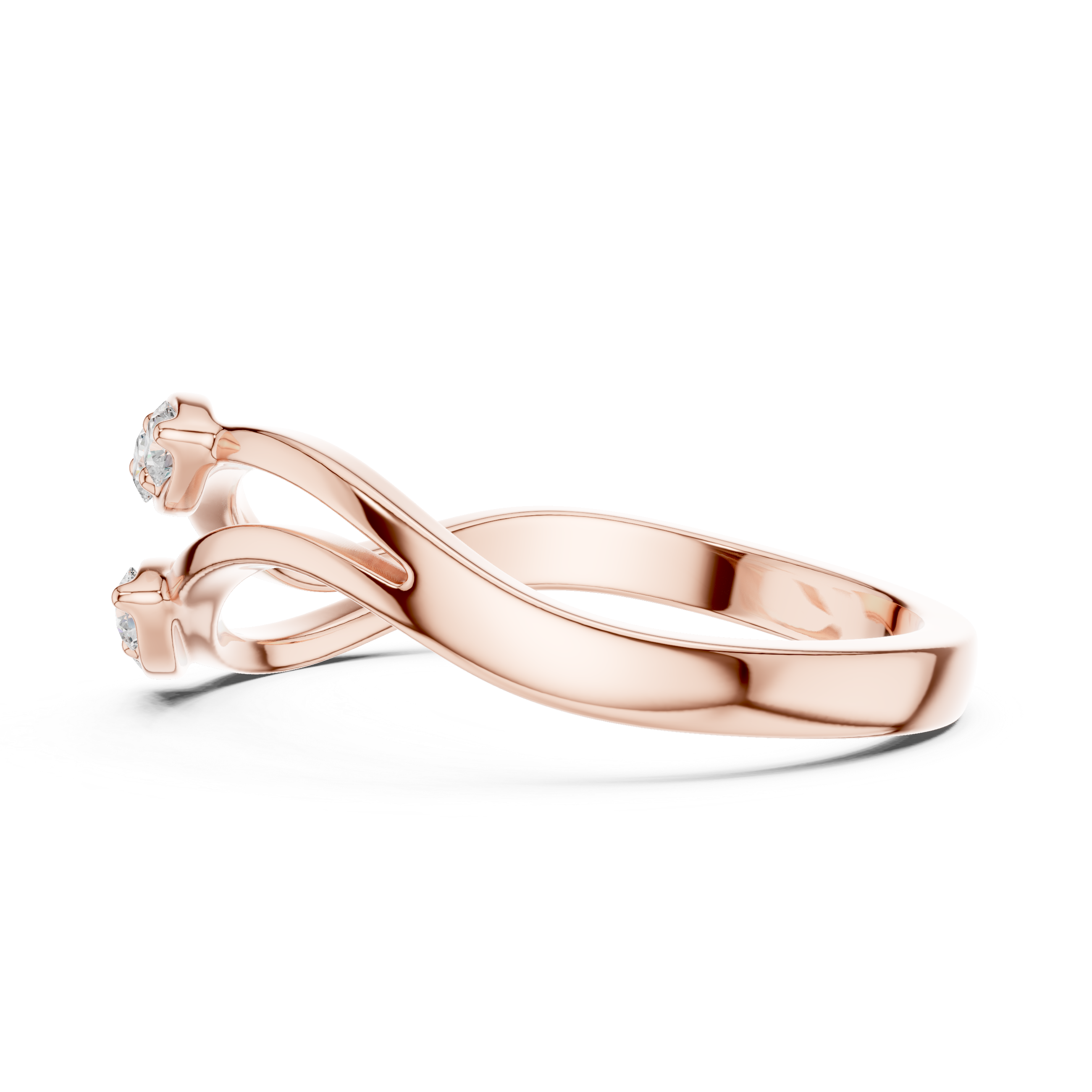 Gold Classic Band Round Lab Grown Diamond Caeli Ring
