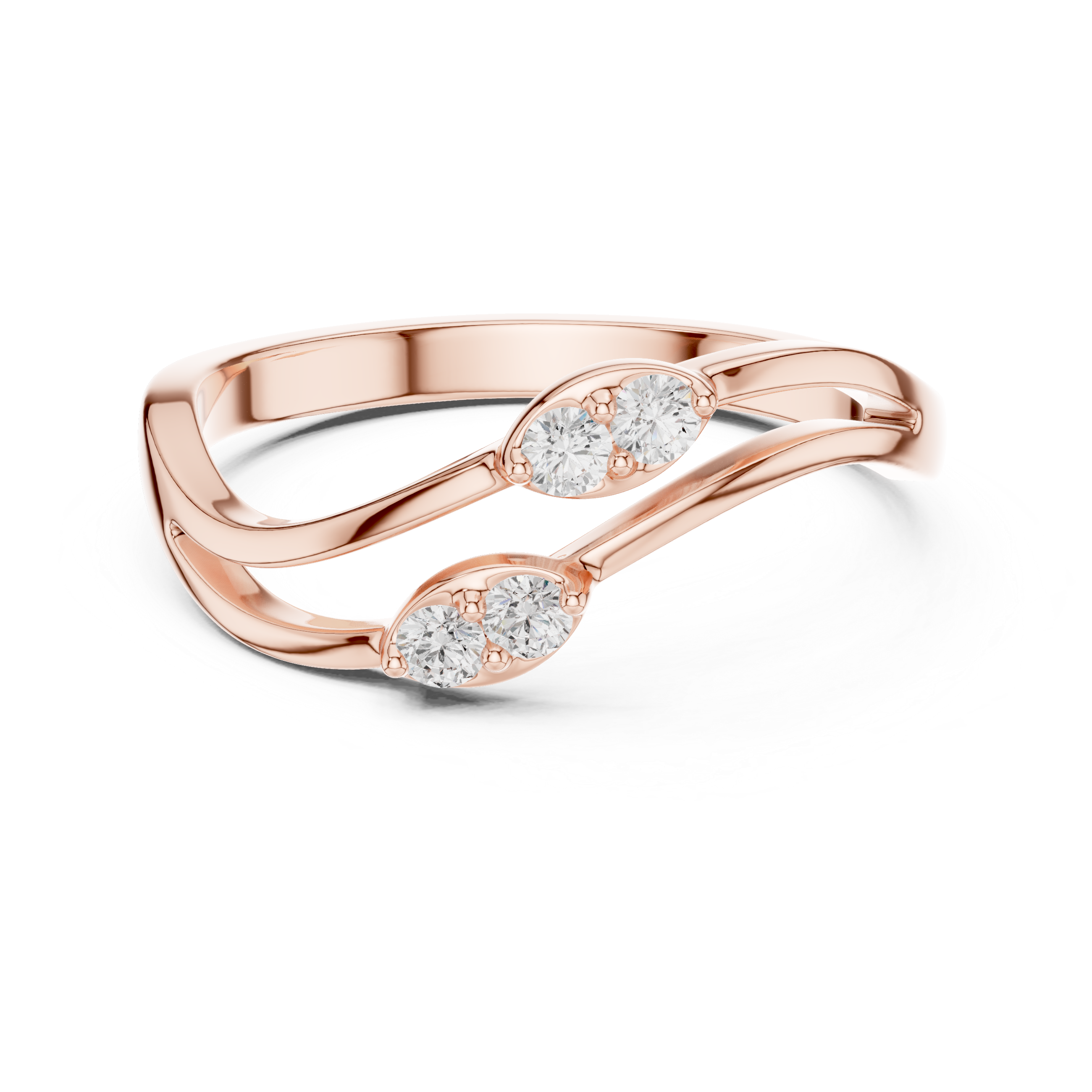 Gold Classic Band Round Lab Grown Diamond Caeli Ring
