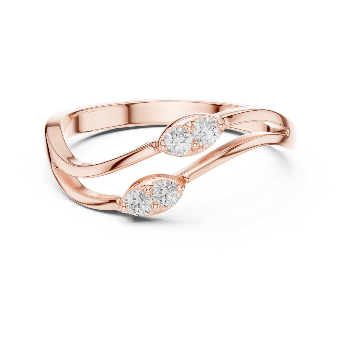 Gold Classic Band Round Lab Grown Diamond Caeli Ring