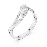 Gold Classic Band Round Lab Grown Diamond Caeli Ring