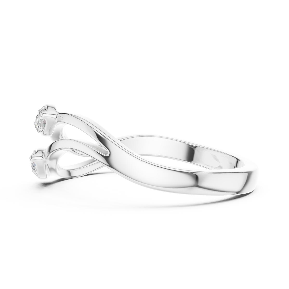 Gold Classic Band Round Lab Grown Diamond Caeli Ring