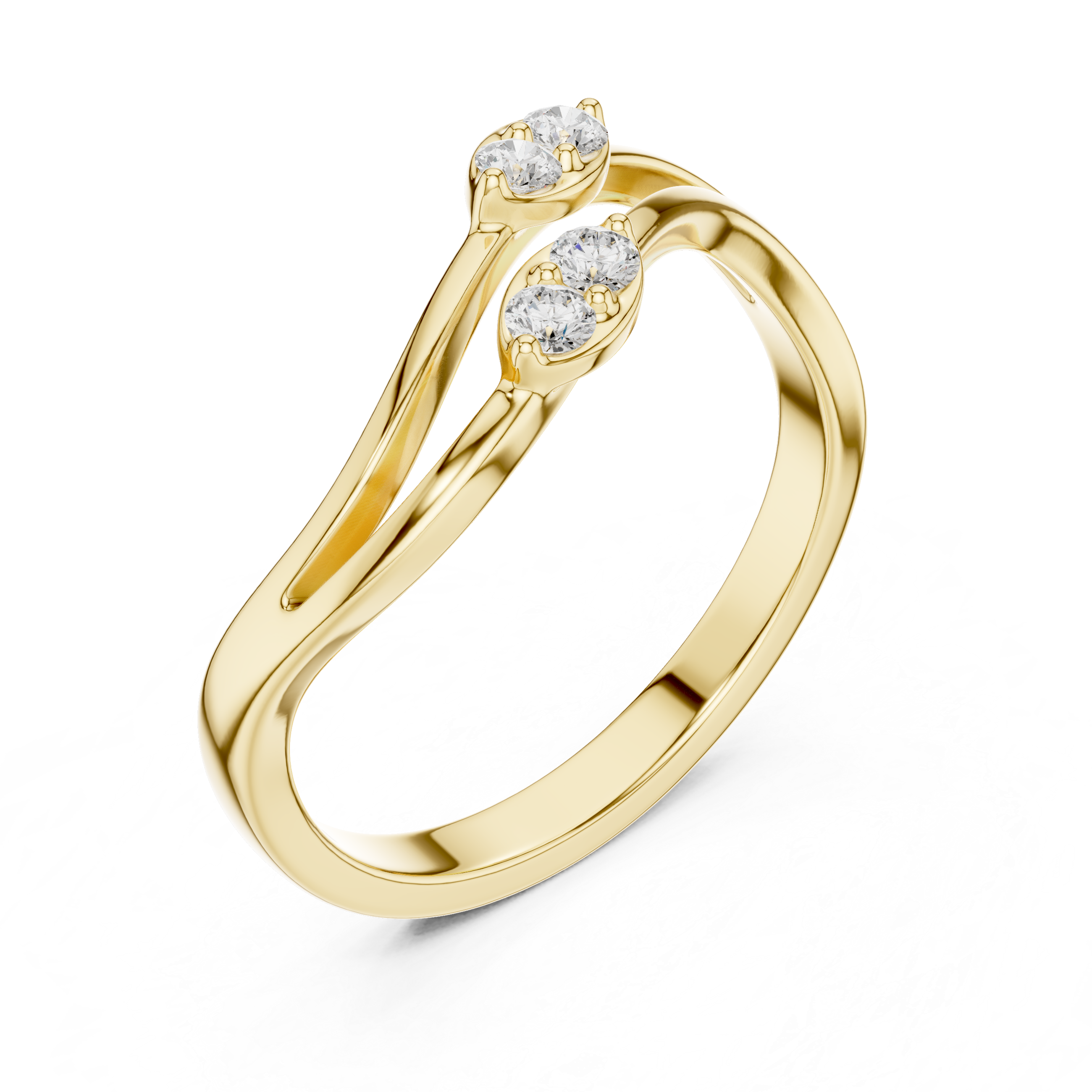 Gold Classic Band Round Lab Grown Diamond Caeli Ring