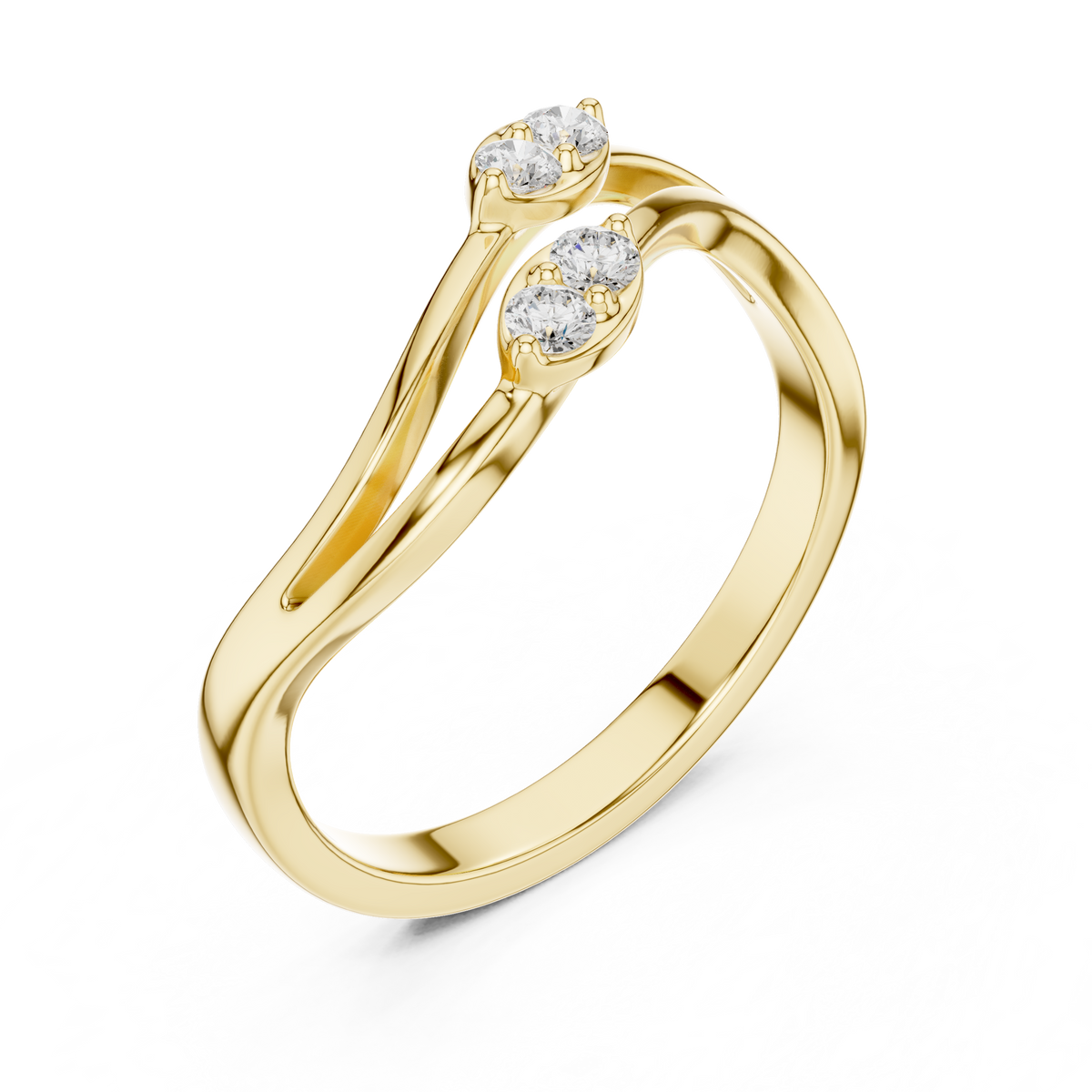 Gold Classic Band Round Lab Grown Diamond Caeli Ring