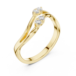 Gold Classic Band Round Lab Grown Diamond Caeli Ring