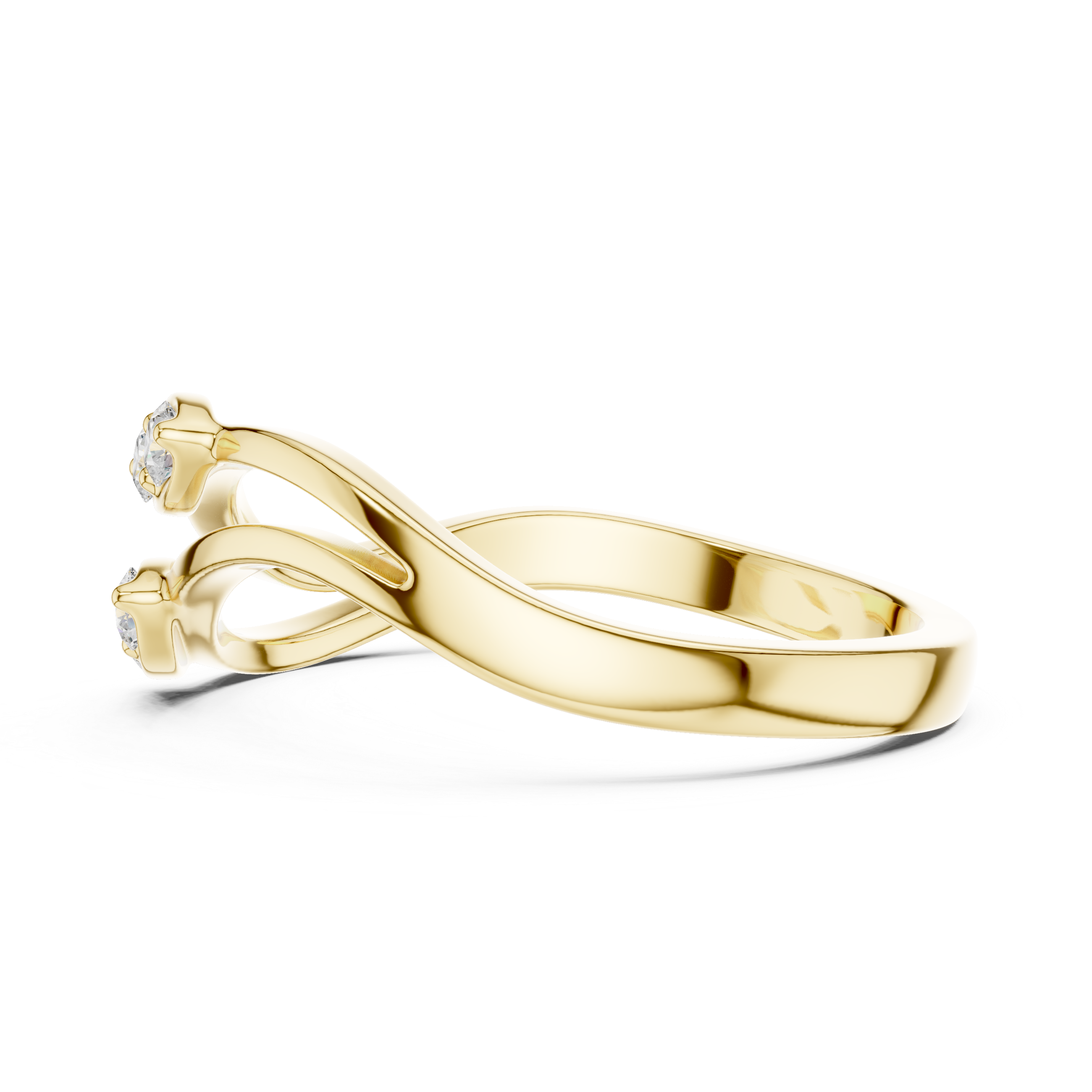 Gold Classic Band Round Lab Grown Diamond Caeli Ring