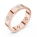 Gold Floral Band Round Lab Grown Diamond Zyvra Ring