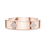 Gold Floral Band Round Lab Grown Diamond Zyvra Ring