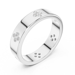 Gold Floral Band Round Lab Grown Diamond Zyvra Ring