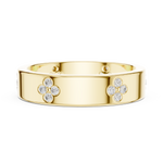 Gold Floral Band Round Lab Grown Diamond Zyvra Ring