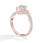 Pear Bypass Pave Lab Grown Diamond Amelis Engagement Ring