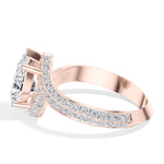 Pear Bypass Pave Lab Grown Diamond Amelis Engagement Ring
