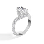 Pear Bypass Pave Lab Grown Diamond Amelis Engagement Ring