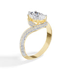 Pear Bypass Pave Lab Grown Diamond Amelis Engagement Ring