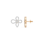 Rose Gold Petal Pave Round Lab Grown Diamond Vaelor Earring