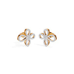 Rose Gold Petal Pave Round Lab Grown Diamond Vaelor Earring