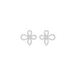 Yellow Gold Petal Pave Round Lab Grown Diamond Vaelor Earring