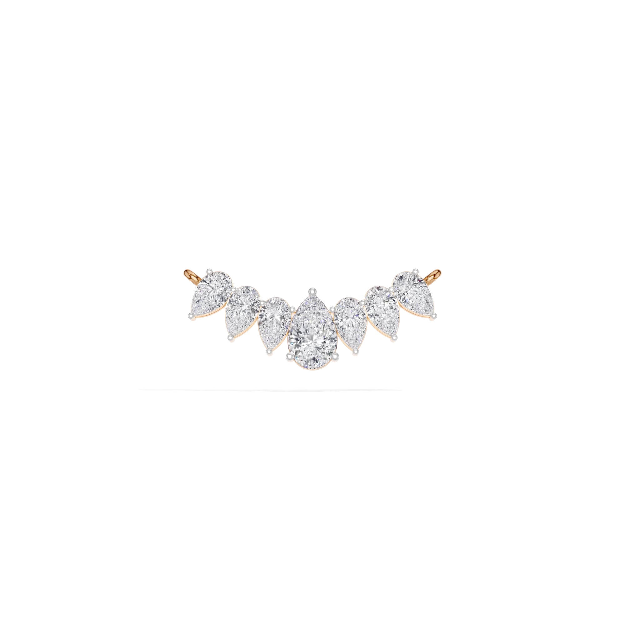 Rose Gold 1 50Ct Graduated Prong Pear Lab Grown Diamond Qyra Mangalsutra