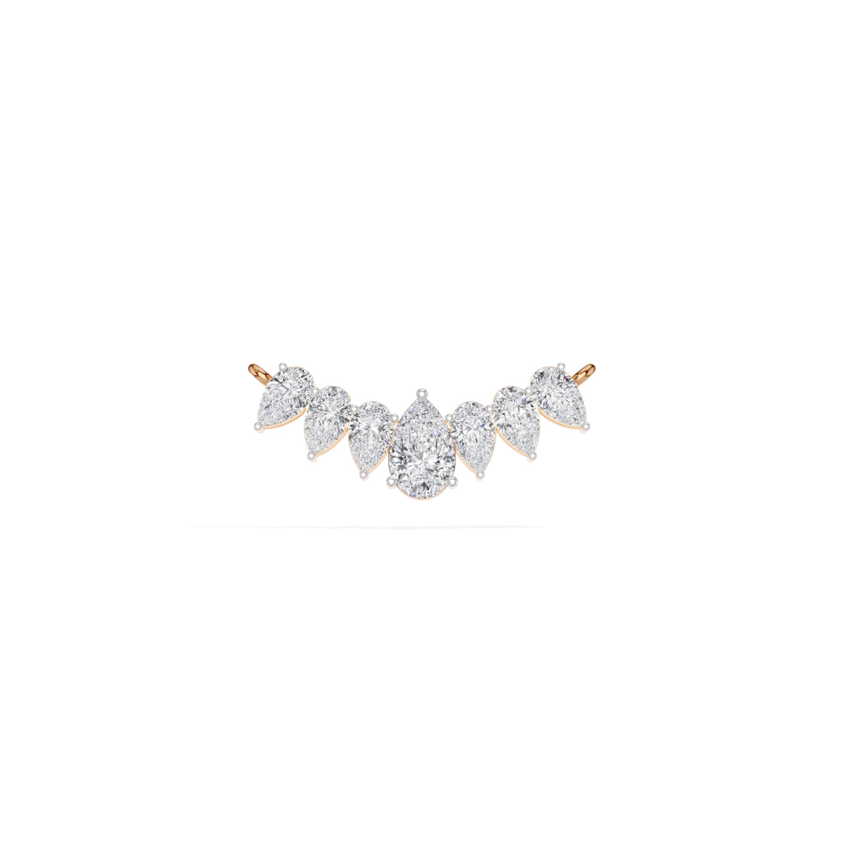 Rose Gold 1 50Ct Graduated Prong Pear Lab Grown Diamond Qyra Mangalsutra