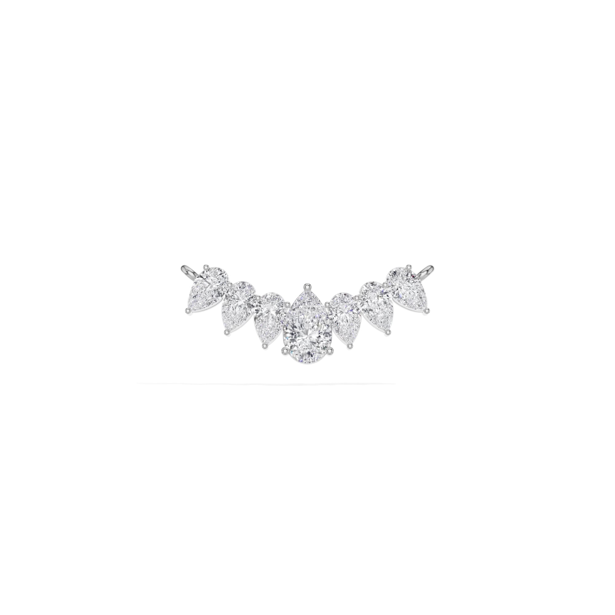 White Gold 1 50Ct Graduated Prong Pear Lab Grown Diamond Qyra Mangalsutra