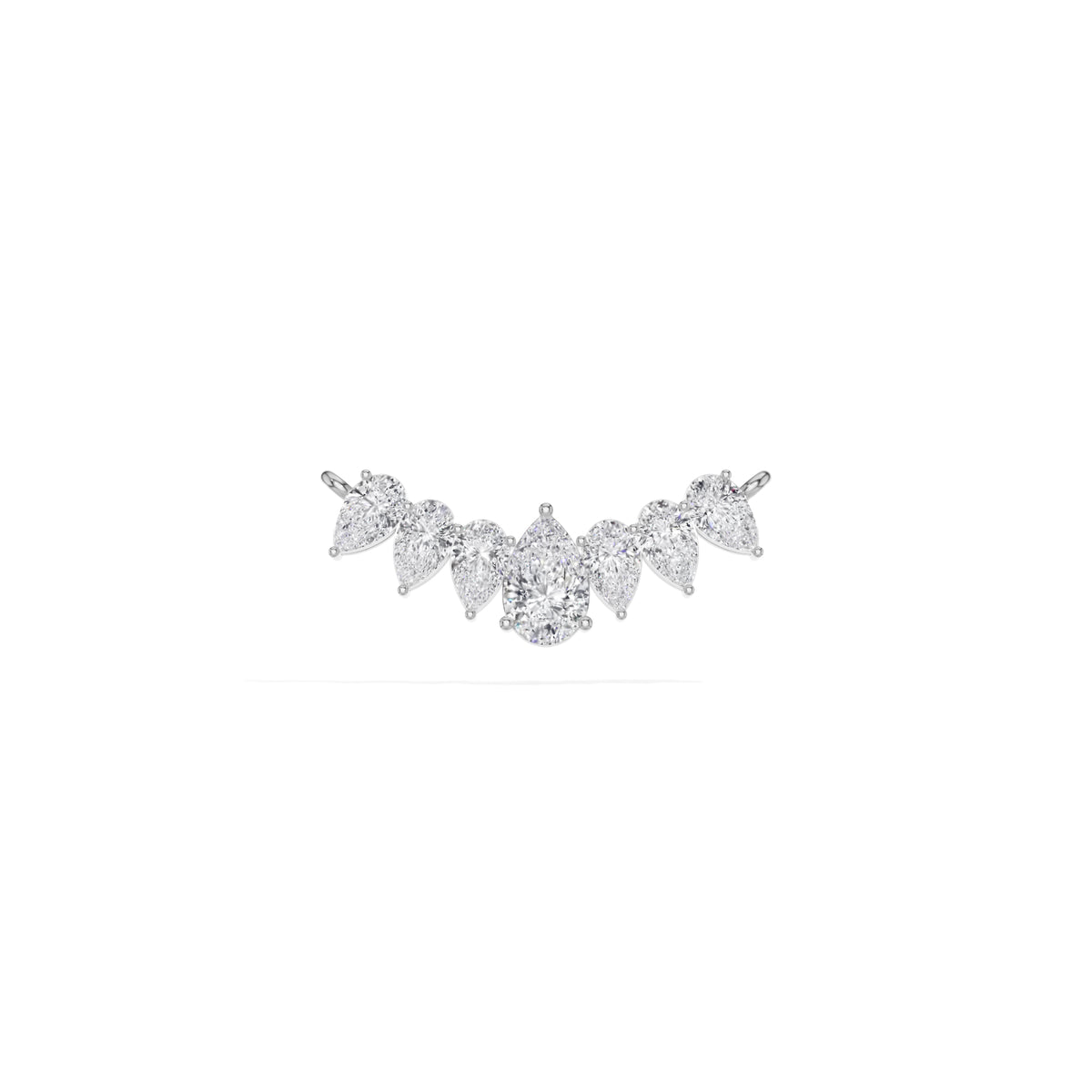 White Gold 1 50Ct Graduated Prong Pear Lab Grown Diamond Qyra Mangalsutra