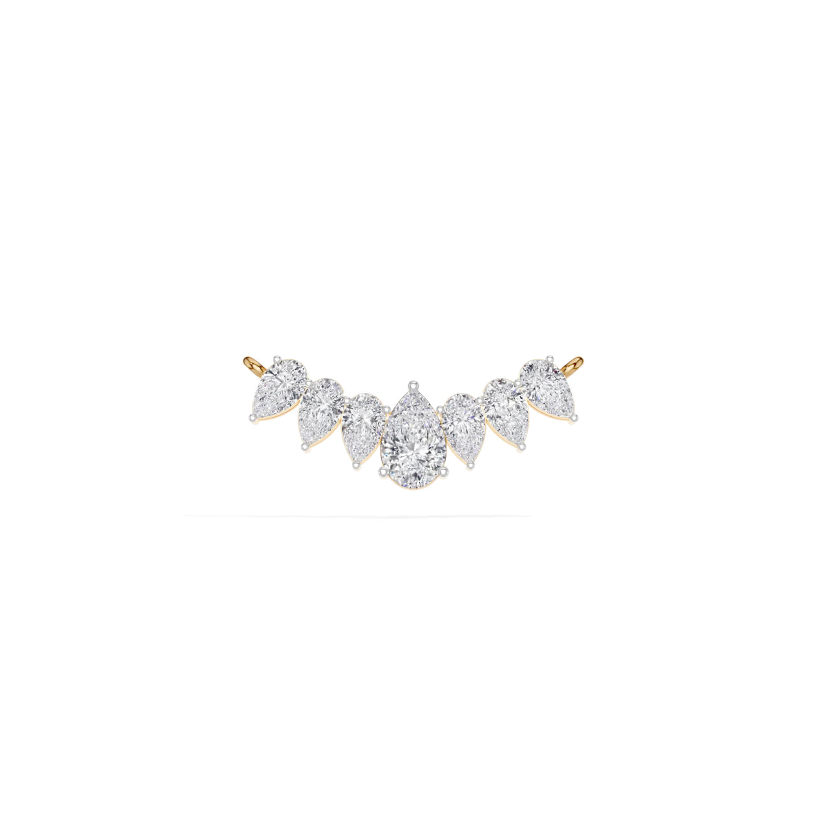 Yellow Gold 1 50Ct Graduated Prong Pear Lab Grown Diamond Qyra Mangalsutra
