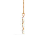Rose Gold Floral Pave Drop Round Lab Grown Diamond Aroven Pendant