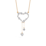 Rose Gold 2Ct Round Heart Dangle Lab Grown Diamond Orlena Pendant
