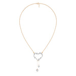 Rose Gold 2Ct Round Heart Dangle Lab Grown Diamond Orlena Pendant