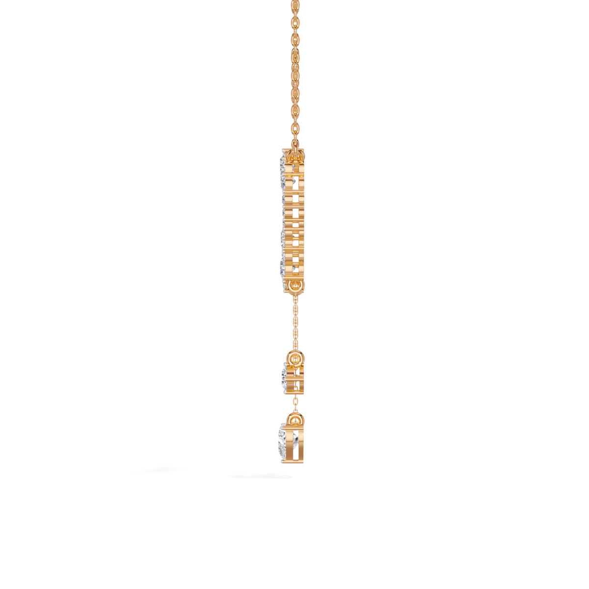 Rose Gold 2Ct Round Heart Dangle Lab Grown Diamond Orlena Pendant