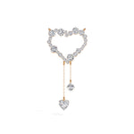 Rose Gold 2Ct Round Heart Dangle Lab Grown Diamond Orlena Pendant