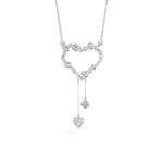 White Gold 2Ct Round Heart Dangle Lab Grown Diamond Orlena Pendant