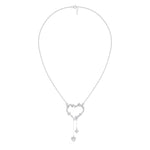 White Gold 2Ct Round Heart Dangle Lab Grown Diamond Orlena Pendant
