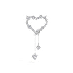 White Gold 2Ct Round Heart Dangle Lab Grown Diamond Orlena Pendant