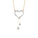 Yellow Gold 2Ct Round Heart Dangle Lab Grown Diamond Orlena Pendant