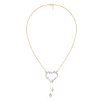 Yellow Gold 2Ct Round Heart Dangle Lab Grown Diamond Orlena Pendant