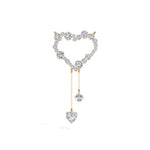 Yellow Gold 2Ct Round Heart Dangle Lab Grown Diamond Orlena Pendant