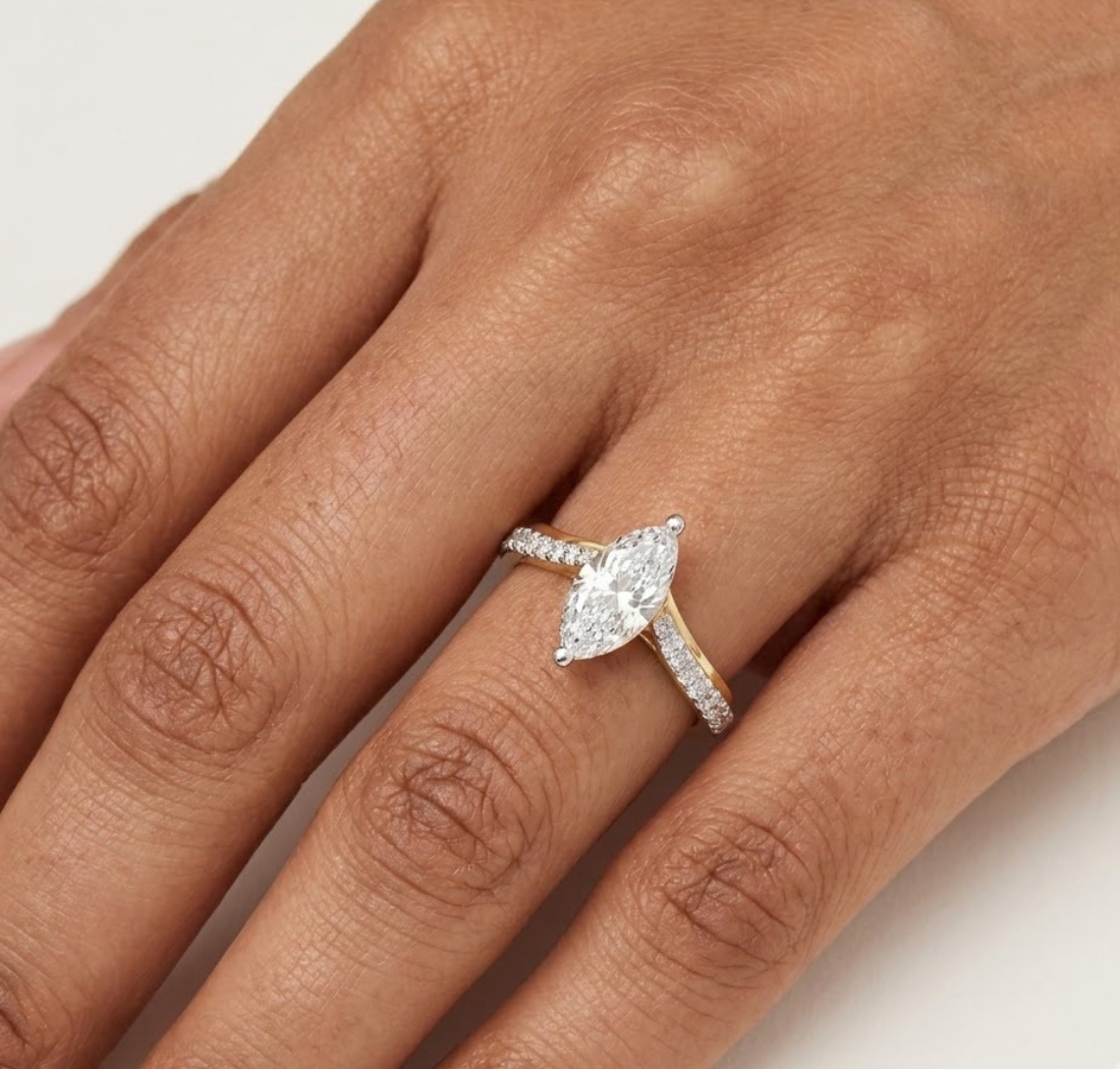 Marquise Pave Lab Grown Diamond Selara Engagement Ring