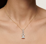 Trillion Drop Lab Grown Diamond Bar Pendant Selvane Necklace