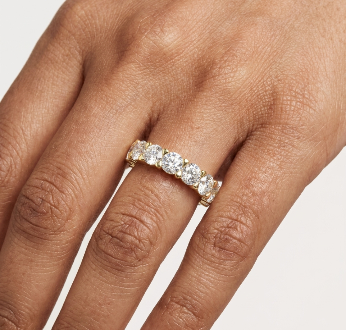 Gold 5Ct Round Eternity Band Lab Grown Diamond Silvio Ring