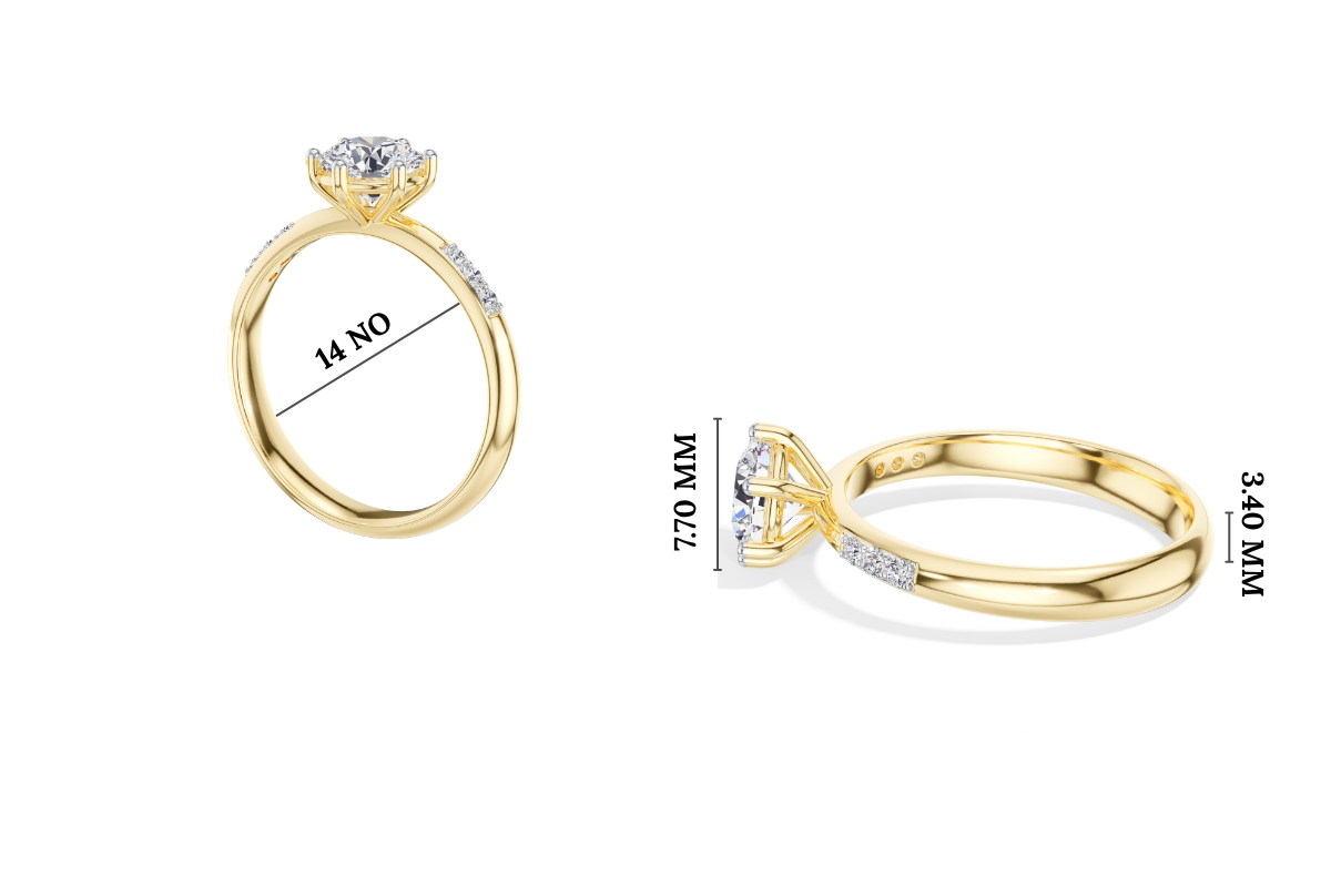 Round Six-Prong Pave Lab Grown Diamond Solene Engagement Ring 