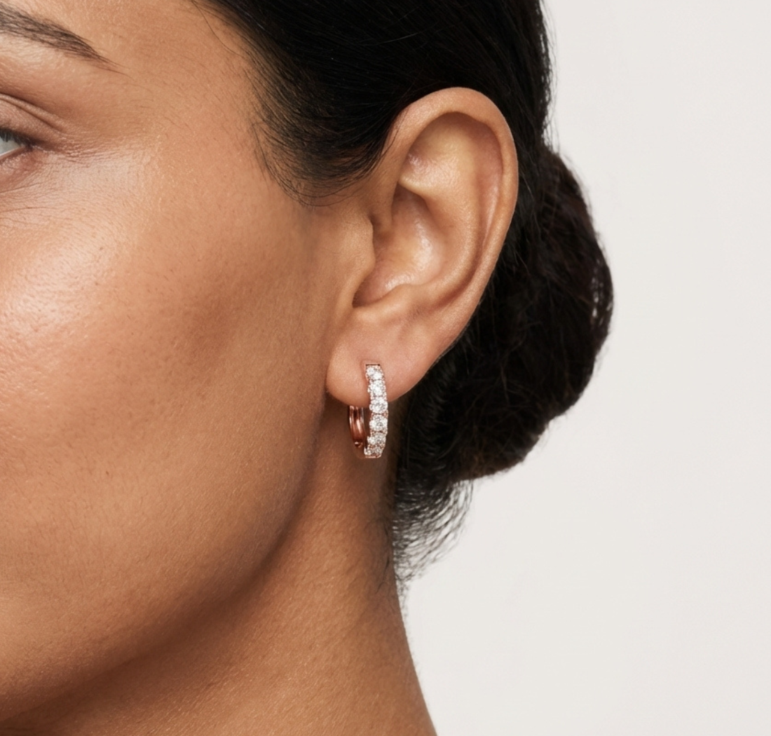 Gold Channel Eternity Row Round Lab Grown Diamond Sovra Earring