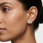 Gold Tri Stone Cluster Setting Princess Lab Grown Diamond Talyn Earring
